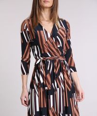 Vestido-Feminino-Estampado-Geometrico-Transpassado-Curto-Manga-Longa-Decote-V-Marrom-9229937-Marrom_4