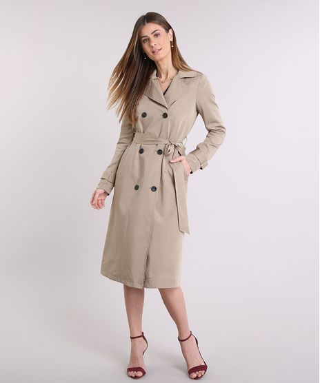 Casaco-Feminino-Trench-Coat-com-Faixa-para-Amarrar-Kaki-9089305-Kaki_1