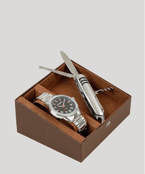 Kit-de-Relogio-Analogico-Mondaine-Masculino---Canivete---83451G0MVNE1K-Prateado-9252082-Prateado_1