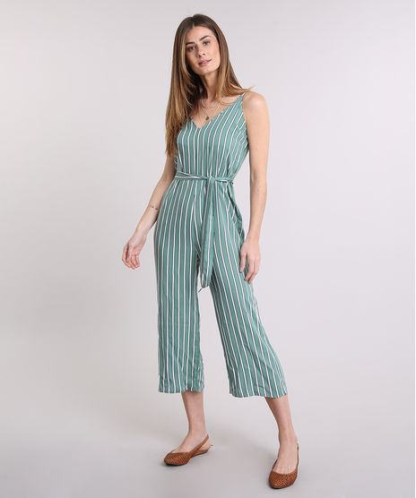Macacao-Feminino-Pantacourt-Listrado-com-Faixa-Alcas-Finas-Decote-V-Verde-9191406-Verde_1
