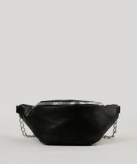 Pochete-Feminina-com-Corrente-Preta-9104487-Preto_1