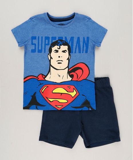 Conjunto-Infantil-Super-Homem-de-Camiseta-Manga-Curta-Azul---Bermuda-em-Moletom-Azul-Marinho-9234975-Azul_Marinho_1