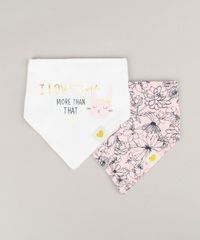 Kit-de-2-Babadores-Infantis-Bandana-em-Algodao---Sustentavel-Rosa-Claro-9117945-Rosa_Claro_1