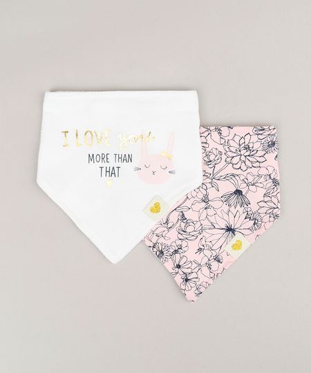 Kit-de-2-Babadores-Infantis-Bandana-em-Algodao---Sustentavel-Rosa-Claro-9117945-Rosa_Claro_1