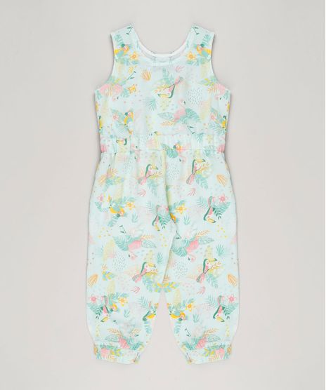 Macacao-Infantil-Estampado-de-Folhagens-Sem-Manga-Decote-Redondo-Verde-Claro-9236785-Verde_Claro_1