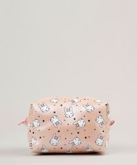 Necessaire-Feminina-Metalizada-Estampada-de-Coelhos-Rose-9236882-Rose_1