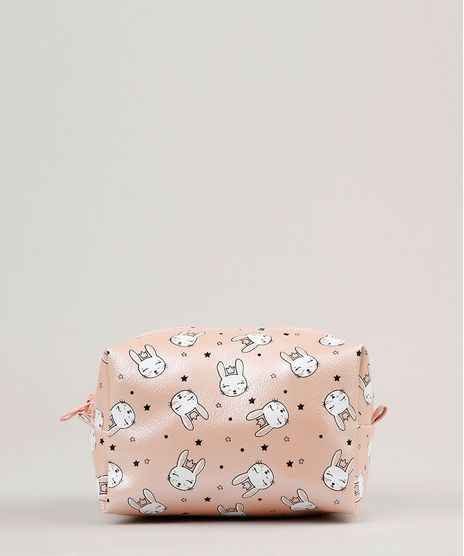 Necessaire-Feminina-Metalizada-Estampada-de-Coelhos-Rose-9236882-Rose_1