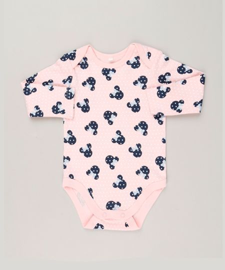 Body-Infantil-Minnie-Estampado-de-Estrelas-Manga-Curta-Decote-Redondo-em-Algodao---Sustentavel-Rosa-Claro-9124366-Rosa_Claro_1