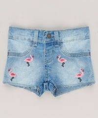Short-Jeans-Infantil-com-Bordado-de-Flamingos-Azul-Claro-9218159-Azul_Claro_1