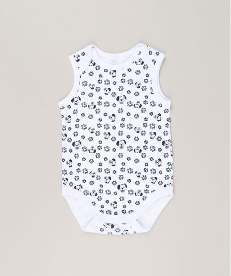 Body-Infantil-Dalmatas-Estampado-de-Patinhas-Sem-Manga-Gola-Careca-em-Algodao---Sustentavel-Branco-9124815-Branco_1