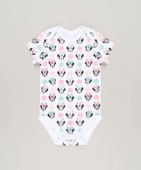 Body-Infantil-Estampado-da-Minnie-Manga-Curta-Decote-Redondo-em-Algodao---Sustentavel-Branco-9124834-Branco_1