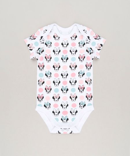 Body-Infantil-Estampado-da-Minnie-Manga-Curta-Decote-Redondo-em-Algodao---Sustentavel-Branco-9124834-Branco_1