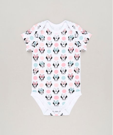 Body-Infantil-Estampado-da-Minnie-Manga-Curta-Decote-Redondo-em-Algodao---Sustentavel-Branco-9124834-Branco_1