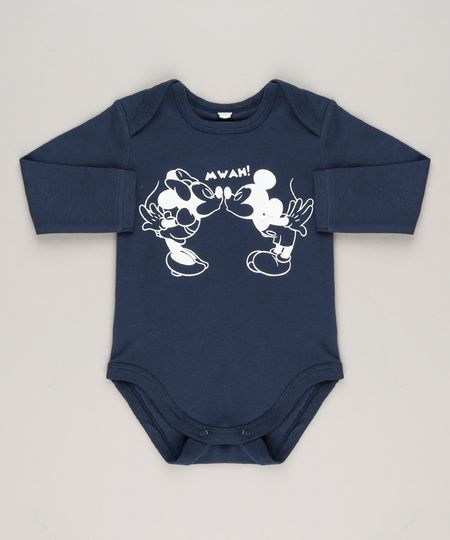 Body-Infantil-Mickey-e-Minnie-Manga-Curta-Decote-Redondo-em-Algodao---Sustentavel-Azul-Marinho-9124832-Azul_Marinho_1