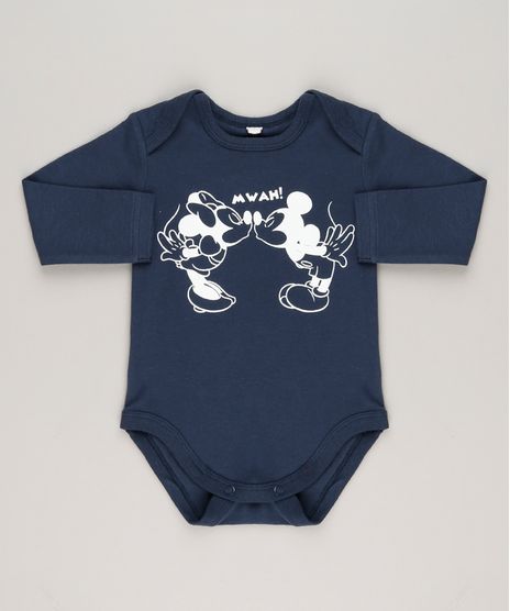 Body-Infantil-Mickey-e-Minnie-Manga-Curta-Decote-Redondo-em-Algodao---Sustentavel-Azul-Marinho-9124832-Azul_Marinho_1