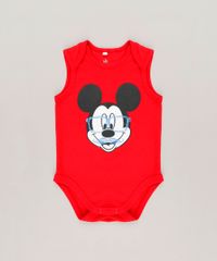 Body-Infantil-Mickey-Sem-Manga-Gola-Careca-em-Algodao---Sustentavel-Vermelho-9124814-Vermelho_1