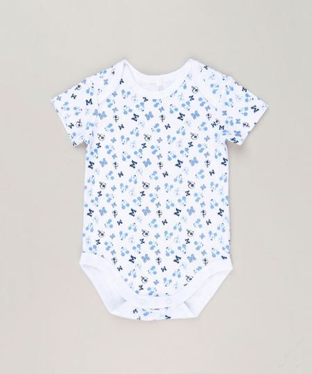 Body-Infantil-Estampado-do-Mickey-Manga-Curta-Gola-Careca-em-Algodao---Sustentavel-Branco-9124809-Branco_1