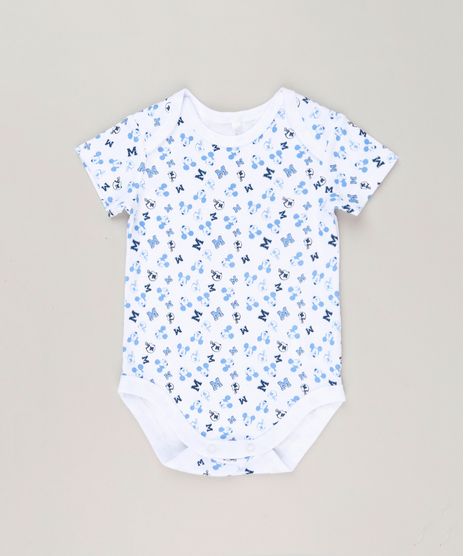 Body-Infantil-Estampado-do-Mickey-Manga-Curta-Gola-Careca-em-Algodao---Sustentavel-Branco-9124809-Branco_1