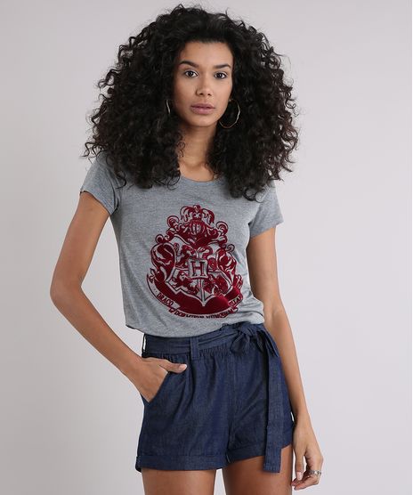 Blusa-Feminina-Harry-Potter-Mullet-Manga-Curta-Decote-Redondo-Cinza-Mescla-Escuro-9251677-Cinza_Mescla_Escuro_1