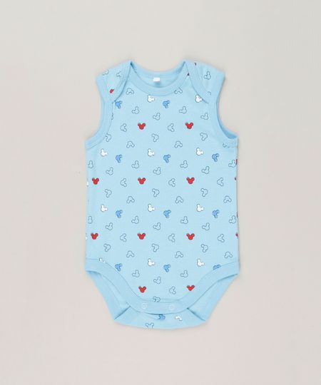 Body-Infantil-Estampado-do-Mickey-Sem-Manga-Gola-Careca-em-Algodao---Sustentavel-Azul-Claro-9124823-Azul_Claro_1