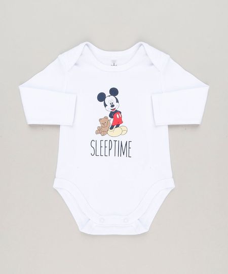 Body-Infantil-Mickey--Sleep-Time--Manga-Longa-Gola-Careca-em-Algodao---Sustentavel-Branco-9124365-Branco_1