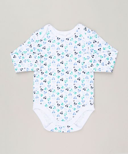 Body-Infantil-Estampado-do-Mickey-Manga-Longa-Gola-Careca-em-Algodao---Sustentavel-Branco-9124377-Branco_1