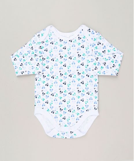 Body-Infantil-Estampado-do-Mickey-Manga-Longa-Gola-Careca-em-Algodao---Sustentavel-Branco-9124377-Branco_1