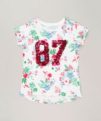 Blusa-Infantil-Estampada-de-Folhagens-com-Paete-Manga-Curta-Decote-Redondo-Off-White-9233954-Off_White_1