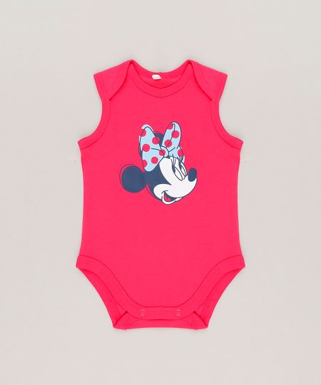 Body-Infantil-Minnie-Sem-Manga-Decote-Redondo-em-Algodao---Sustentavel-Rosa-Escuro-9124363-Rosa_Escuro_1