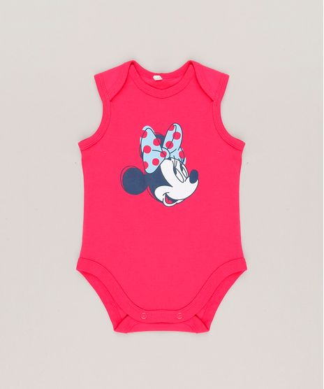 Body-Infantil-Minnie-Sem-Manga-Decote-Redondo-em-Algodao---Sustentavel-Rosa-Escuro-9124363-Rosa_Escuro_1
