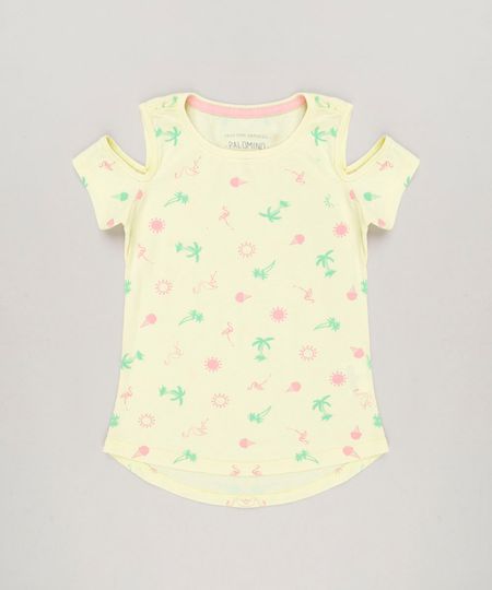 Blusa-Infantil-Open-Shoulder-Estampada-Mullet-Manga-Curta-Decote-Redondo-em-Algodao---Sustentavel-Amarela-Claro-9241655-Amarelo_Claro_1