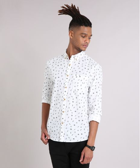 Camisa-Masculina-Mini-Print-Folhagem-com-Bolso-Manga-Longa-Off-White-9079739-Off_White_1