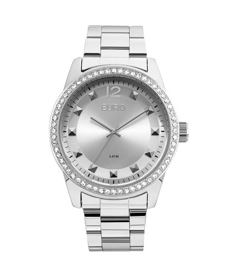 Relógio Euro Feminino Spike Road EU2035YLB/3K - Prata Menor preço em Relógio Euro Feminino Spike Road EU2035YLB/3K - Prata
