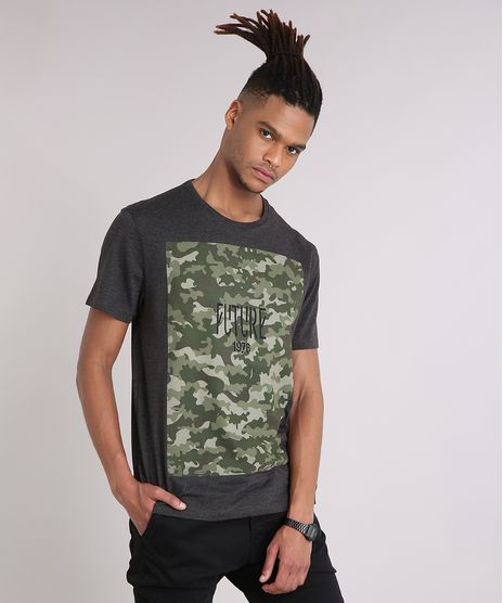 Camiseta-Masculina-com-Estampa-Camuflada-Manga-Curta-Gola-Careca-Cinza-Mescla-Escuro-9102769-Cinza_Mescla_Escuro_1