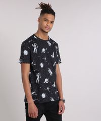 Camiseta-Masculina-Estampada-de-Astronautas-Manga-Curta-Gola-Careca-Preta-9210612-Preto_1