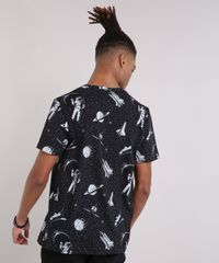 Camiseta-Masculina-Estampada-de-Astronautas-Manga-Curta-Gola-Careca-Preta-9210612-Preto_2