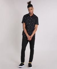 Camisa-Masculina-Mini-Print-Caveira-com-Bolso-Manga-Curta-Preta-9079742-Preto_3