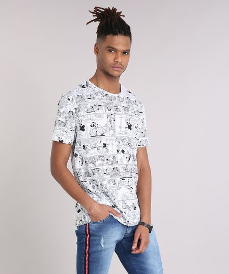 Camiseta-Masculina-Estampada-de-Quadrinhos-Mickey-Manga-Curta-Gola-Careca-Branca-9107960-Branco_1