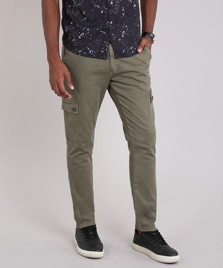 Calca-Masculina-Slim-Cargo-com-Bolsos-Verde-Militar-9167639-Verde_Militar_1 Calca-Masculina-Slim-Cargo-com-Bolsos-Verde-Militar-9167639-Verde_Militar_1