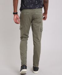 Calca-Masculina-Slim-Cargo-com-Bolsos-Verde-Militar-9167639-Verde_Militar_2