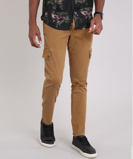 Calca-Masculina-Slim-Cargo-com-Bolsos-Caramelo-9167639-Caramelo_1