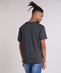 Camiseta-Masculina-Listrada-com-Estampa-de-Rosas-Manga-Curta-Gola-Careca-Cinza-Mescla-9204774-Cinza_Mescla_2