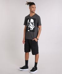Camiseta-Masculina-Darth-Vader-Stormtrooper-Manga-Curta-Gola-V-Cinza-Mescla-Escuro-9107962-Cinza_Mescla_Escuro_3
