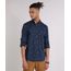 Camisa-Masculina-Mini-Print-Lampada-com-Bolso-Manga-Longa-Azul-Marinho-9079741-Azul_Marinho_1