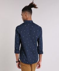 Camisa-Masculina-Mini-Print-Lampada-com-Bolso-Manga-Longa-Azul-Marinho-9079741-Azul_Marinho_2