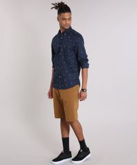 Camisa-Masculina-Mini-Print-Lampada-com-Bolso-Manga-Longa-Azul-Marinho-9079741-Azul_Marinho_3