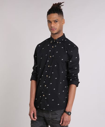 Camisa-Masculina-Mini-Print-Caveira-com-Bolso-Manga-Longa-Preta-9079738-Preto_1 Camisa-Masculina-Mini-Print-Caveira-com-Bolso-Manga-Longa-Preta-9079738-Preto_1