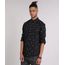 Camisa-Masculina-Mini-Print-Caveira-com-Bolso-Manga-Longa-Preta-9079738-Preto_1