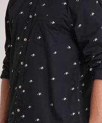 Camisa-Masculina-Mini-Print-Caveira-com-Bolso-Manga-Longa-Preta-9079738-Preto_4