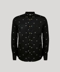 Camisa-Masculina-Mini-Print-Caveira-com-Bolso-Manga-Longa-Preta-9079738-Preto_5